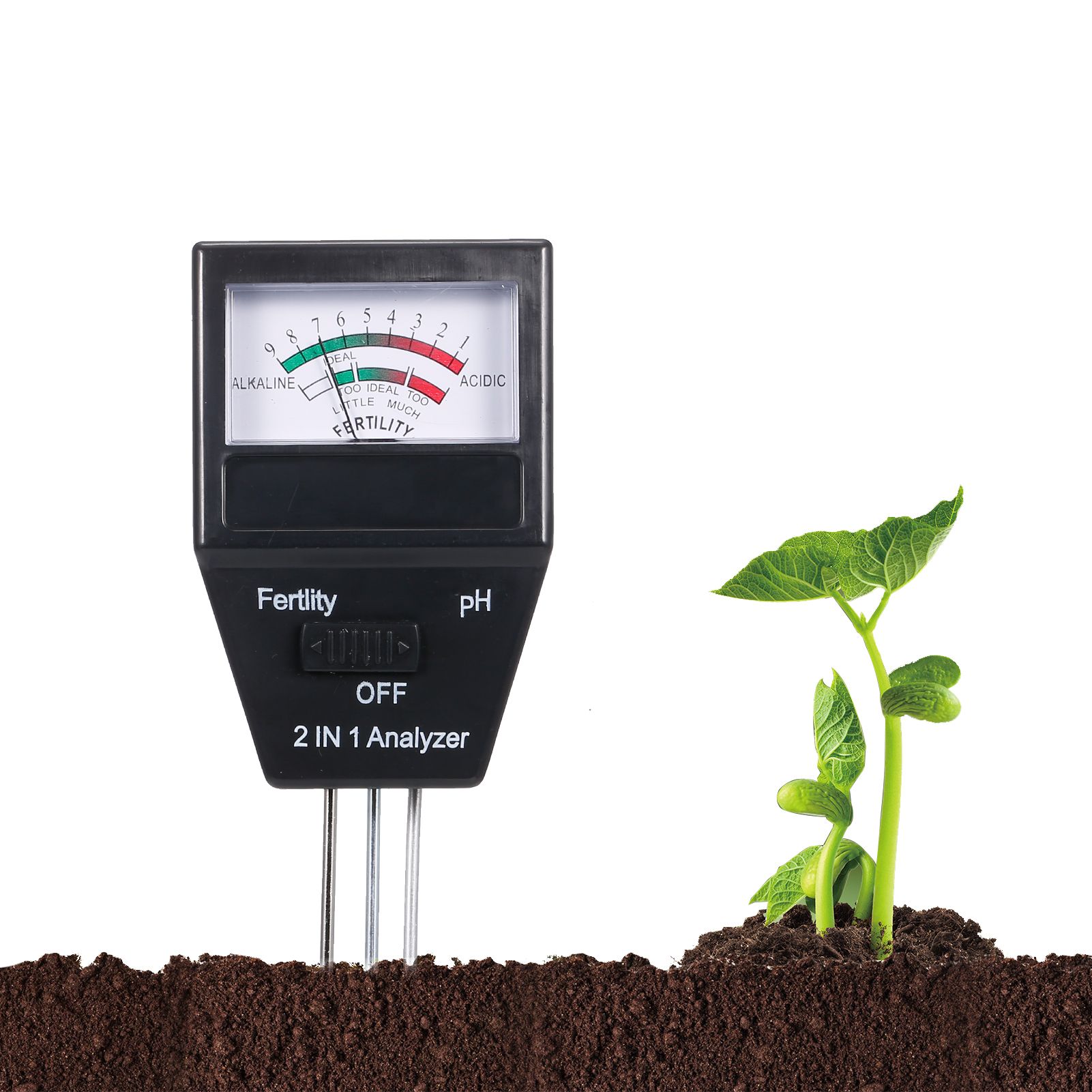 2-in-1 Soil pH Meter Fertility Tester pH Tester Soil Tester for Garden Farm view 4
