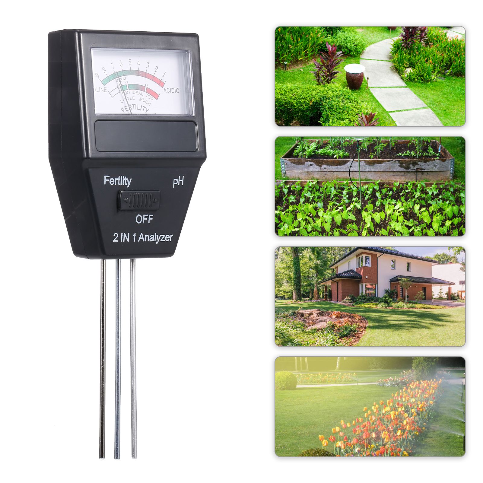 2-in-1 Soil pH Meter Fertility Tester pH Tester Soil Tester for Garden Farm view 5
