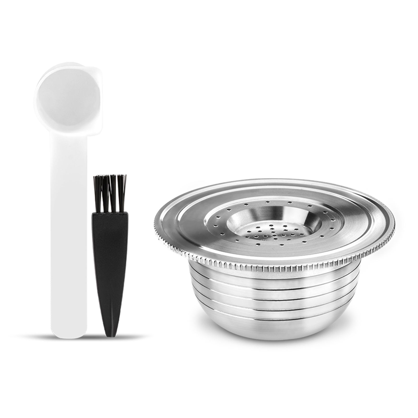 Stainless Steel Coffee Capsules Refillable Coffee Capsules with Spoon Brush view 2