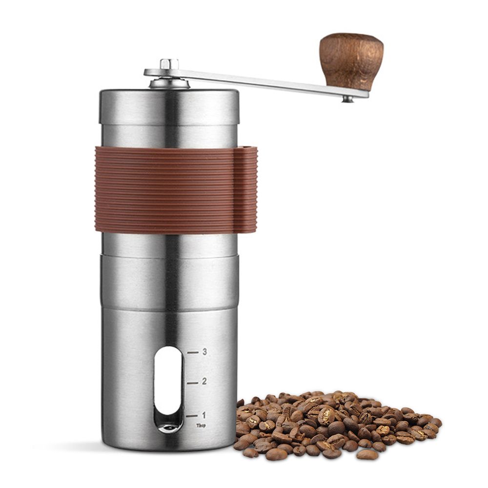Manual Hand Coffee Grinder with Ceramic Burr Mill Adjustable Grind Stainless view 3