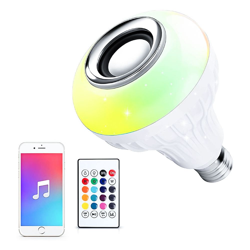 LED RGB Bulb Light 12W E27 Smart BT 4.0 Music Speaker Changing Color Lamp with