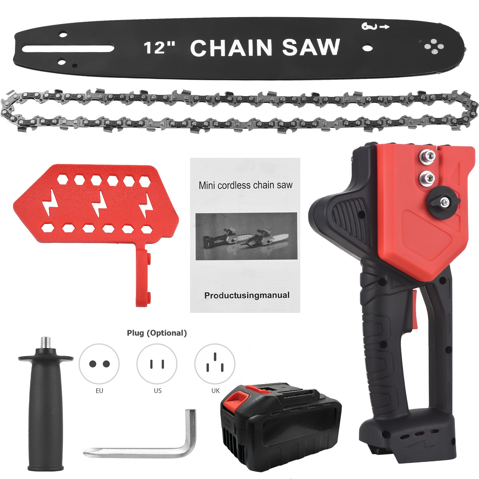 12 inches Cordless Electric Chainsaw with Brushless Motor 48-Volt Lithium-ion view 3