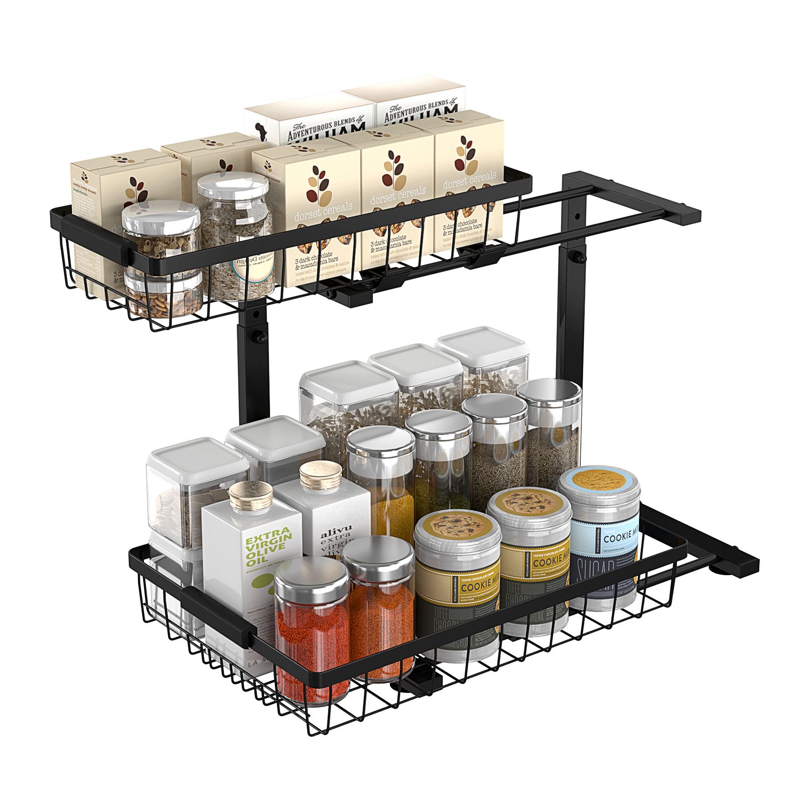 Under Sink Organizer and Storage Rack 1 Pack Height Adjustable Pull Out