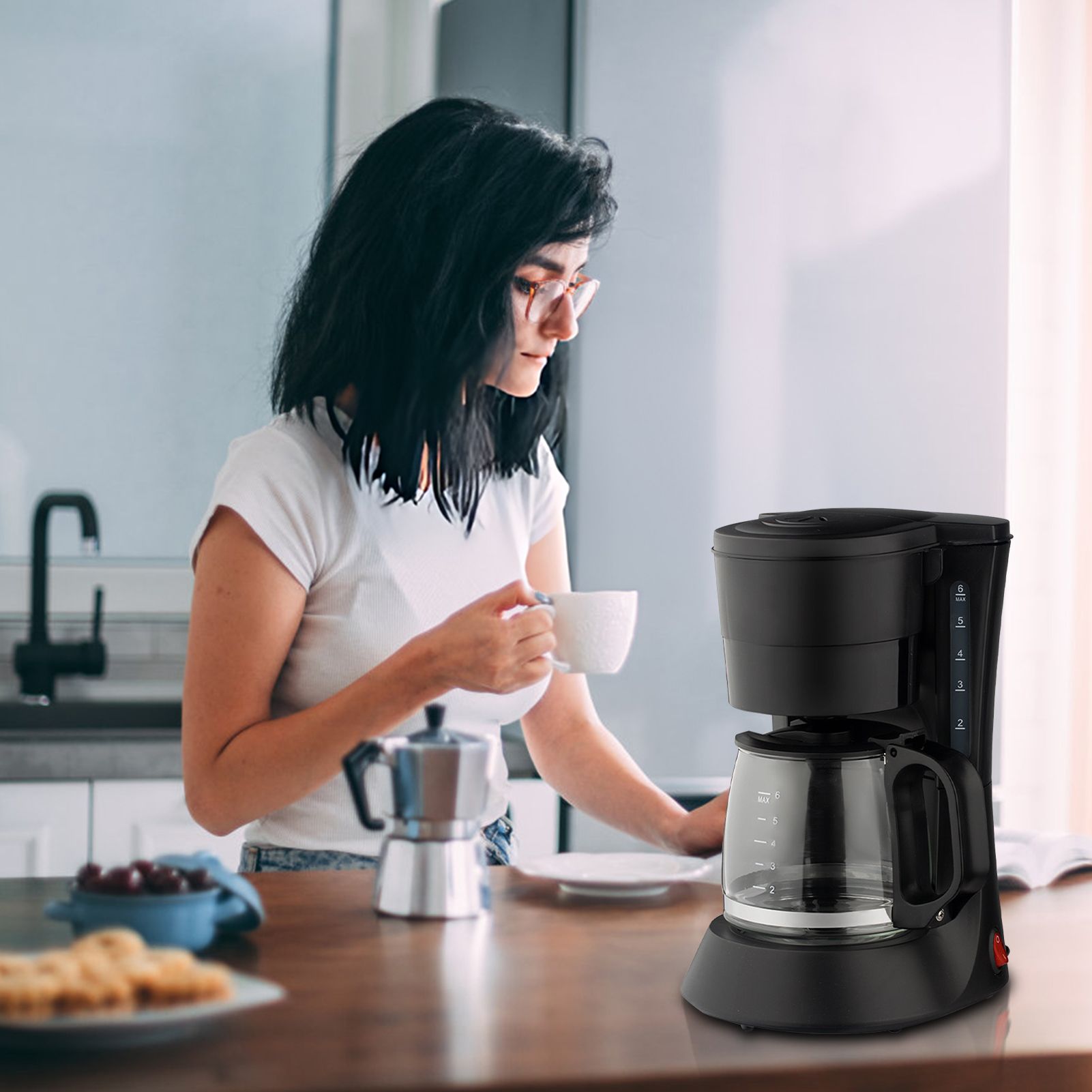 Electric Coffee Maker Drip Coffee Machine with 600ml/20.3oz Coffee Pot view 9