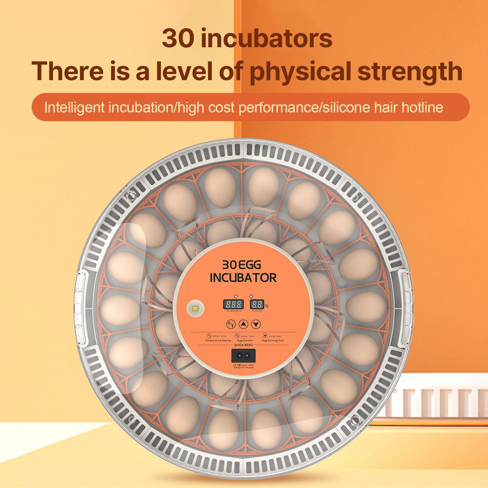 30 Eggs Incubator with Automatic Egg Turning Humidity Control Temperature view 6