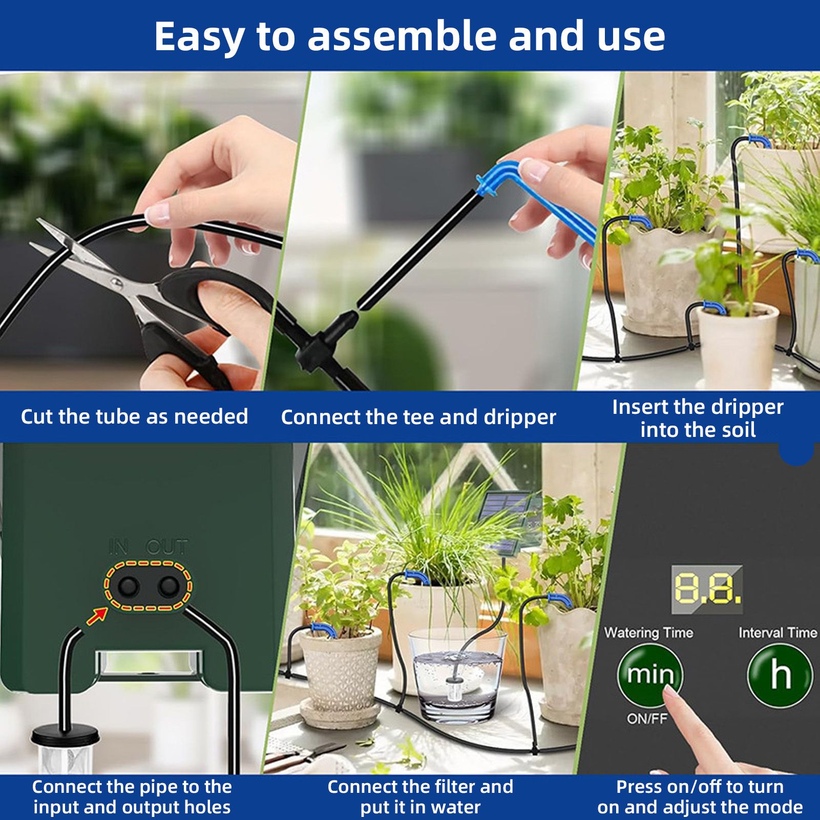 Solar Drip Irrigation System for Garden Digital Display Screen Automatic view 12