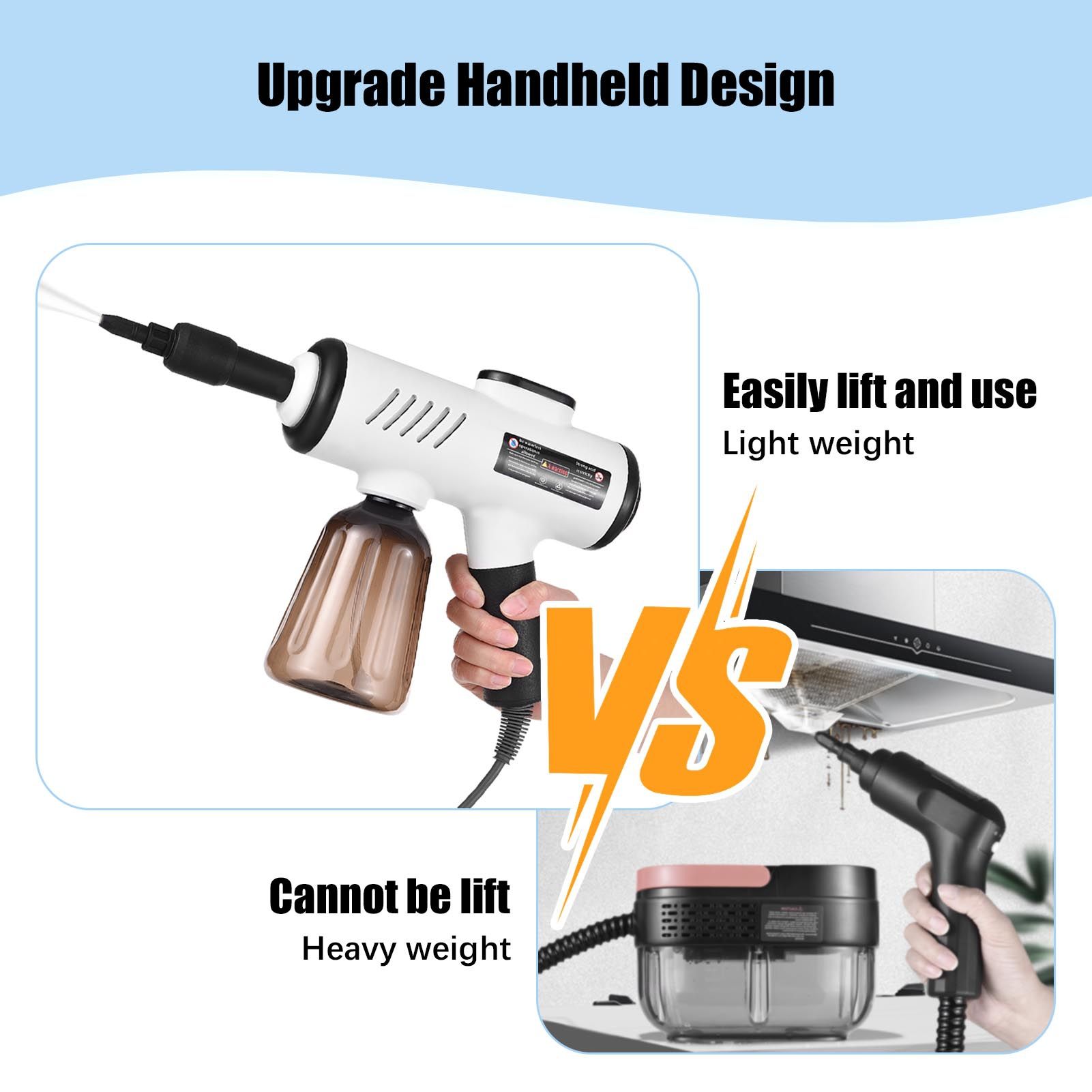 Portable Handheld Steam Cleaner 10s Quick Heat 3 Temperature Adjustable Deep view 6