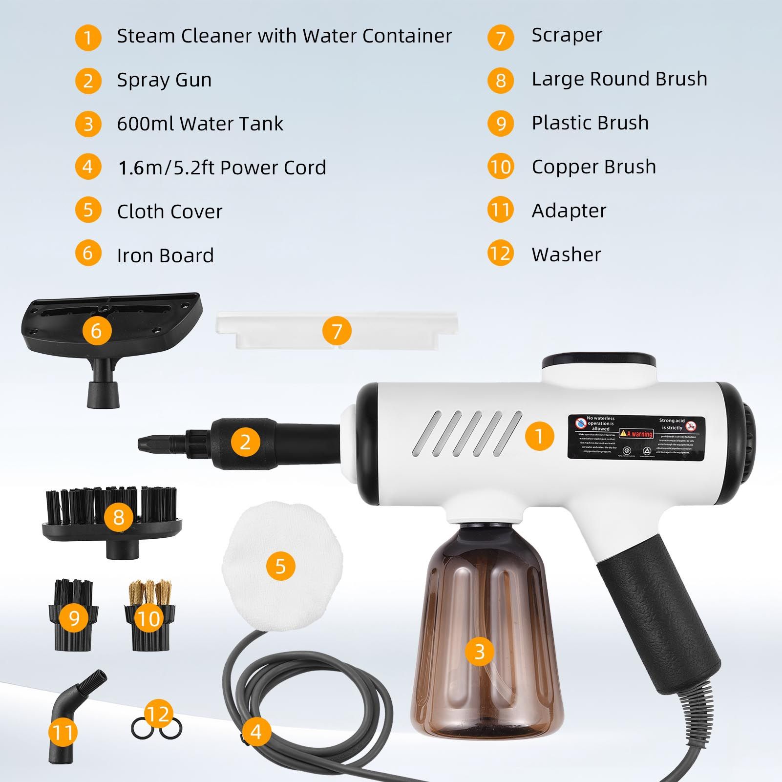 Portable Handheld Steam Cleaner 10s Quick Heat 3 Temperature Adjustable Deep view 8