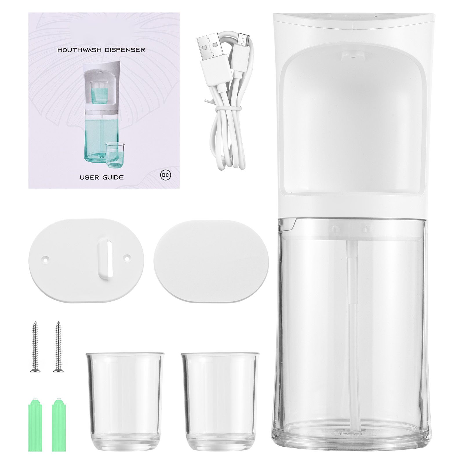 Automatic Mouthwash Dispenser for Bathroom Touchless with 18fl.oz Tank 2pcs view 2