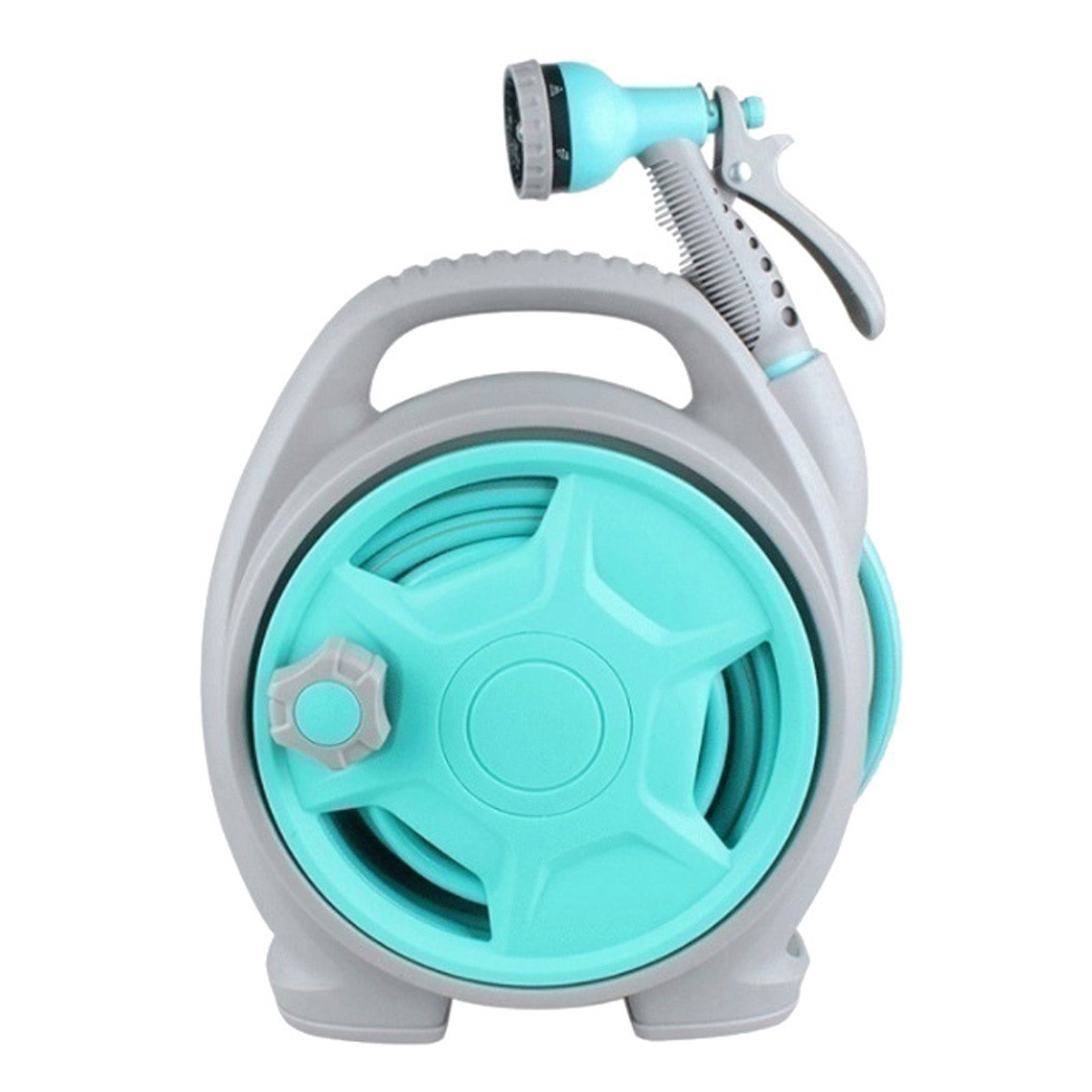 Retractable Garden Hose Reel with 6-in-1 Sprayer Nozzle 49Ft Hose Portable view 3
