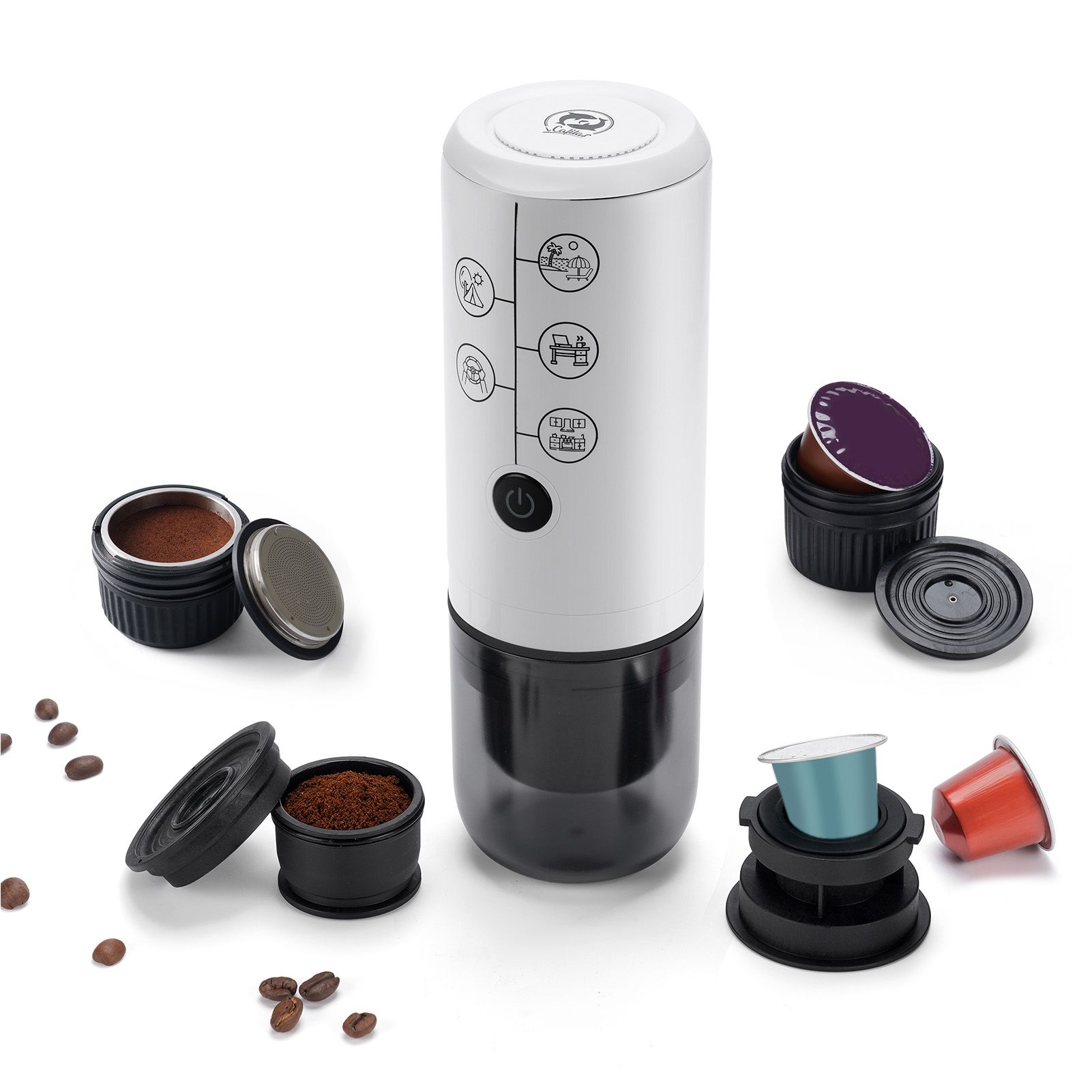 4-in-1 Portable Espresso Coffee Maker Work with NES/DG Capsule and Ground view 4