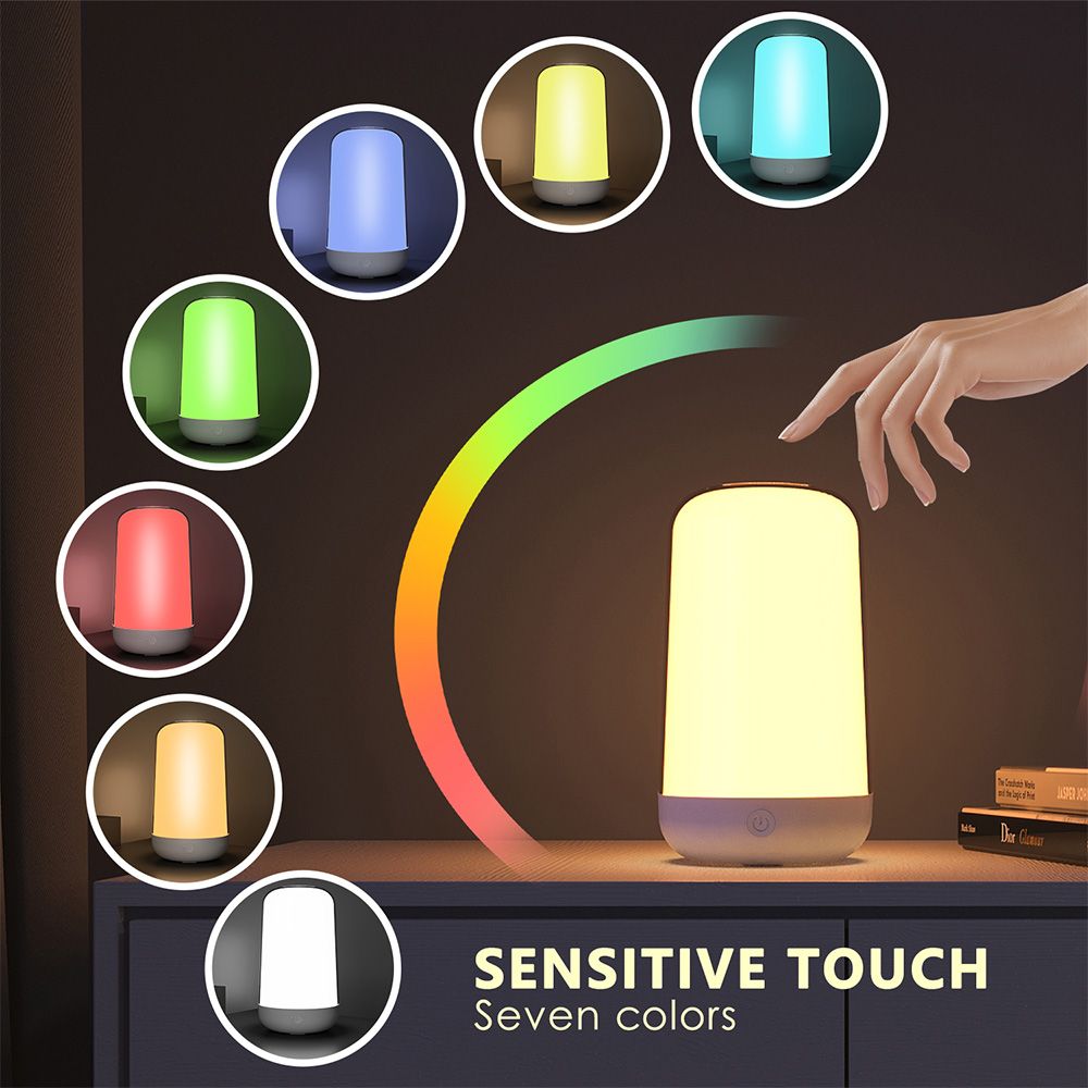 LED Night Light 7 Color Changing Smart Touch Control Bedside Table Lamp BT view 6