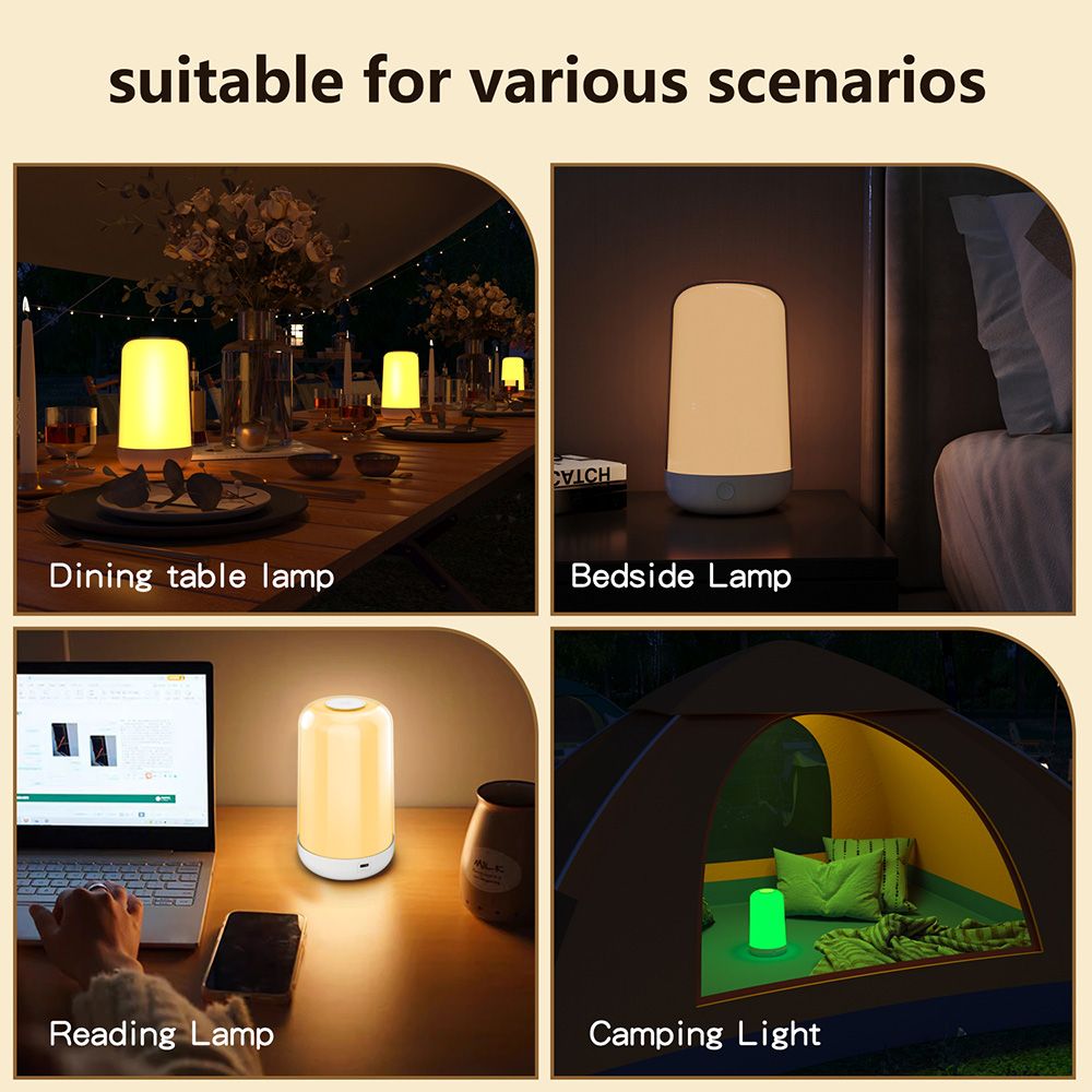 LED Night Light 7 Color Changing Smart Touch Control Bedside Table Lamp BT view 10