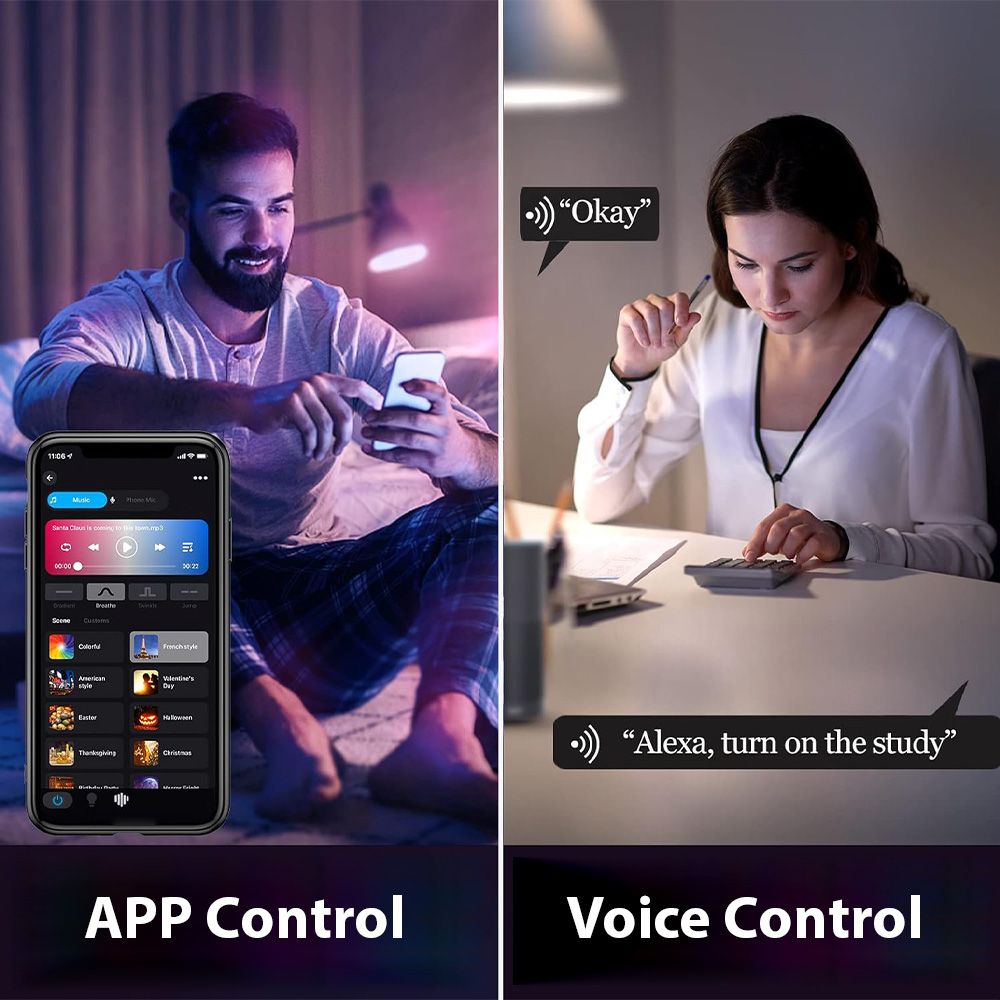 LED Night Light 7 Color Changing Smart Touch Control Bedside Table Lamp BT view 12