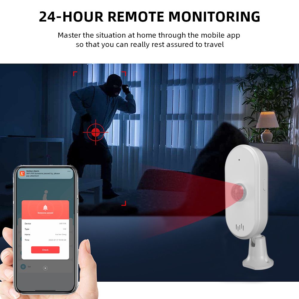 WiFi PIR Motion Sensor Wireless Security Alarm Infrared Movement Detector view 4