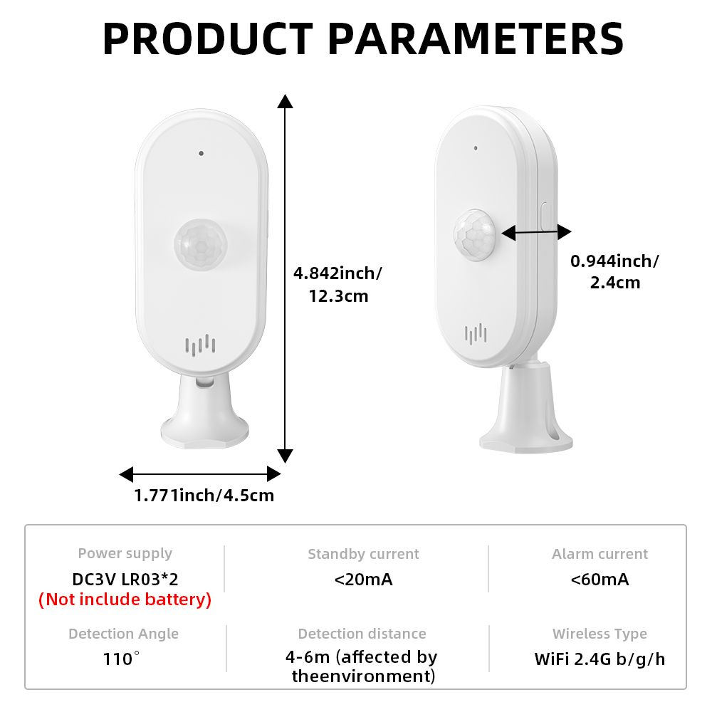 WiFi PIR Motion Sensor Wireless Security Alarm Infrared Movement Detector view 12
