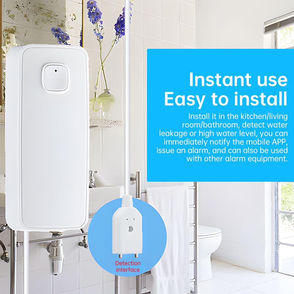 1 Pack WiFi Water Leak Detector APP Control 85DB Water Sensor Alarm IP67 view 7