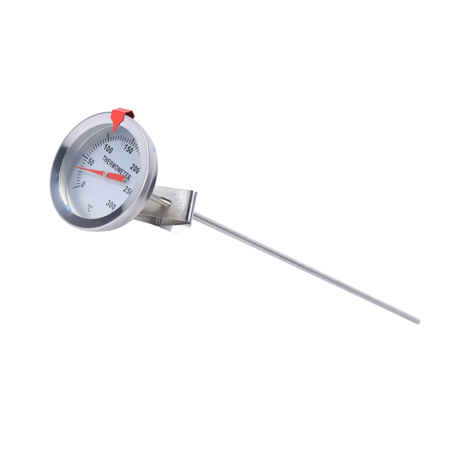 12" Long Stainless Steel Cooking Probe Thermometer with Clip for Food Meat
