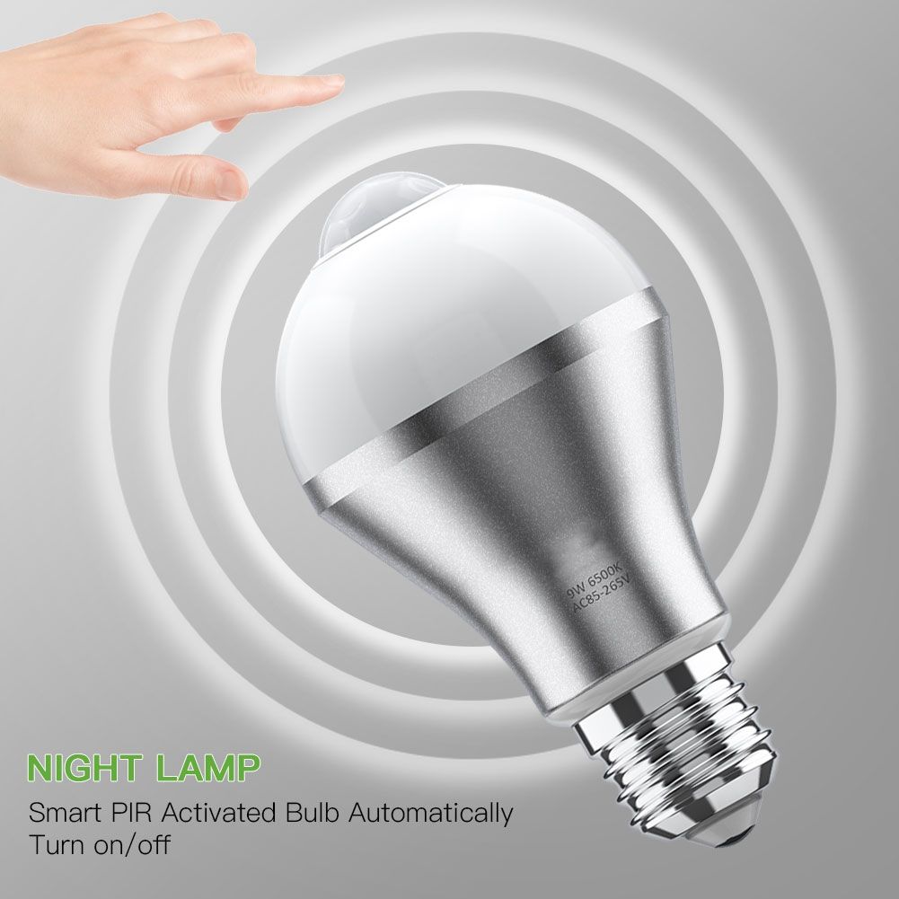 Motion Sensor Light Bulb Haofy 9W E27 Smart PIR LED Bulbs Auto On/Off Security view 3