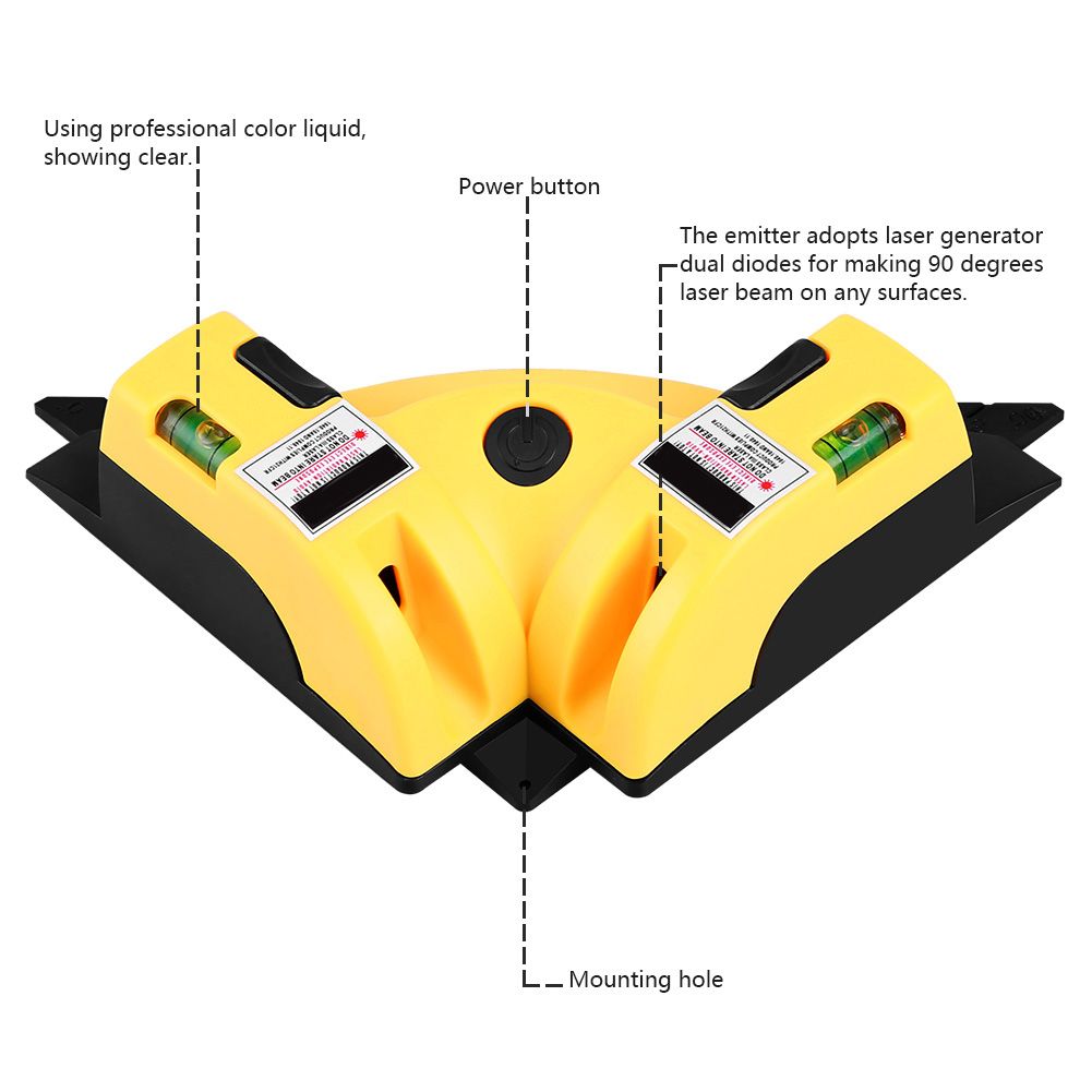 Right Angle 90 Degree Vertical Horizontal Line Laser Level Projection Layout Tool view 8