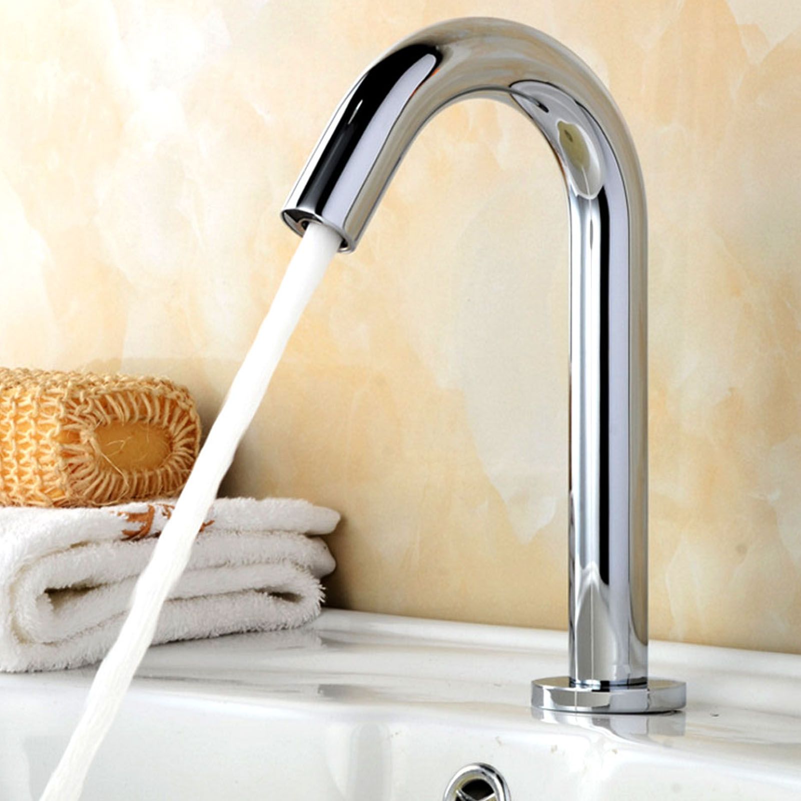 Brass Automatic Infrared Sensor Faucet Water Tap with Hose for Bathroom Basin view 11