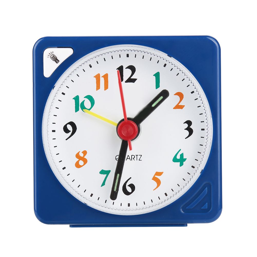 Mini Travel Table Alarm Clock Quartz LED Light with Snooze Function Battery view 2