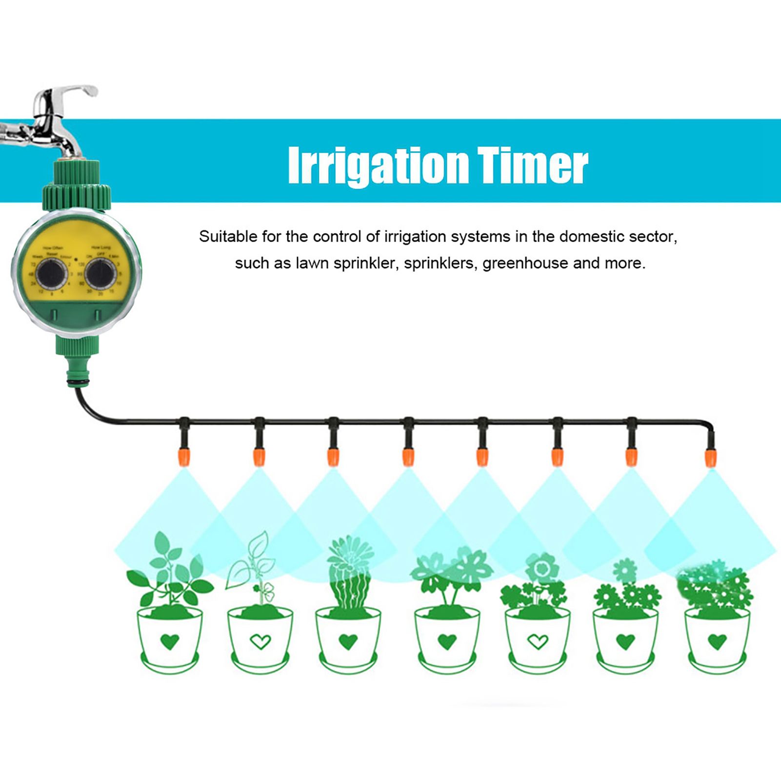 Multi Function Two Dial Automatic Electronic Watering Timer Garden Irrigation view 5