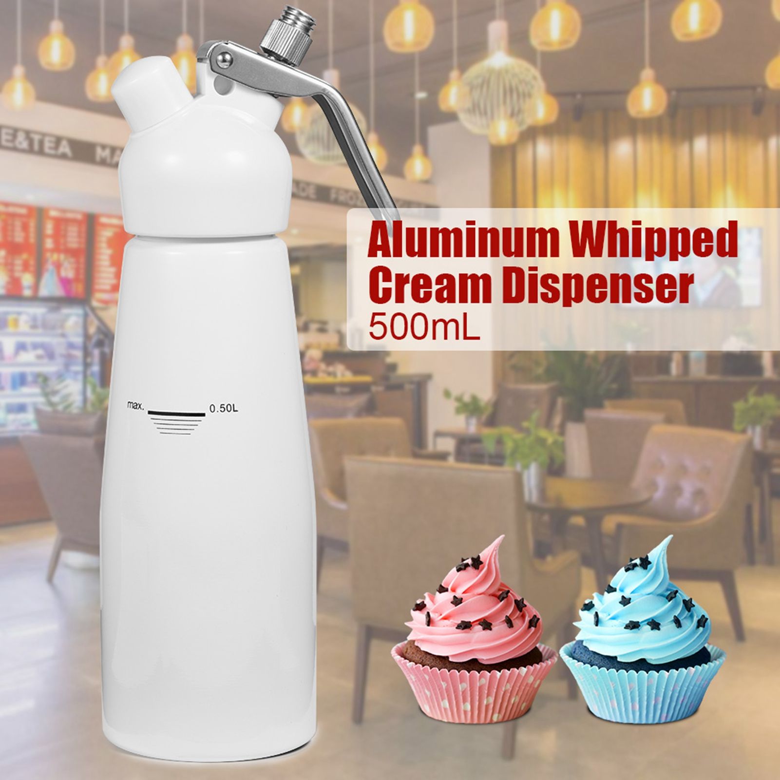 500mL Aluminum Whipped Dessert Cream Butter Dispenser Whipper Foam Maker with view 4