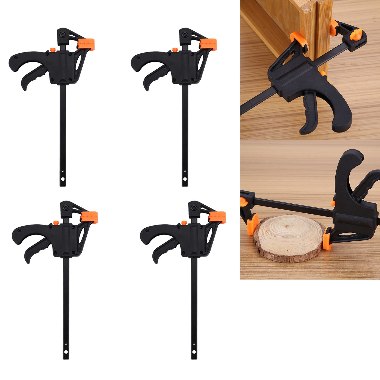 4pcs 4inch Bar F Clamps Clip Grip Quick Ratchet Release Woodworking DIY Hand view 10