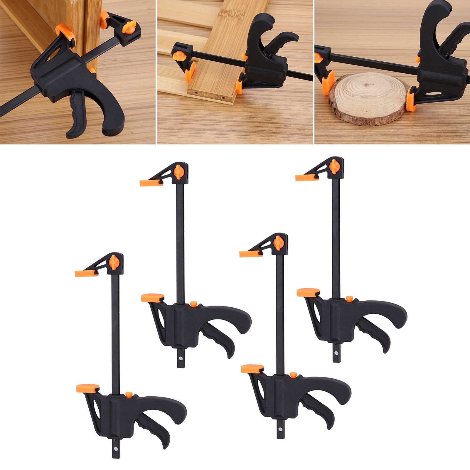 4pcs 4inch Bar F Clamps Clip Grip Quick Ratchet Release Woodworking DIY Hand view 12