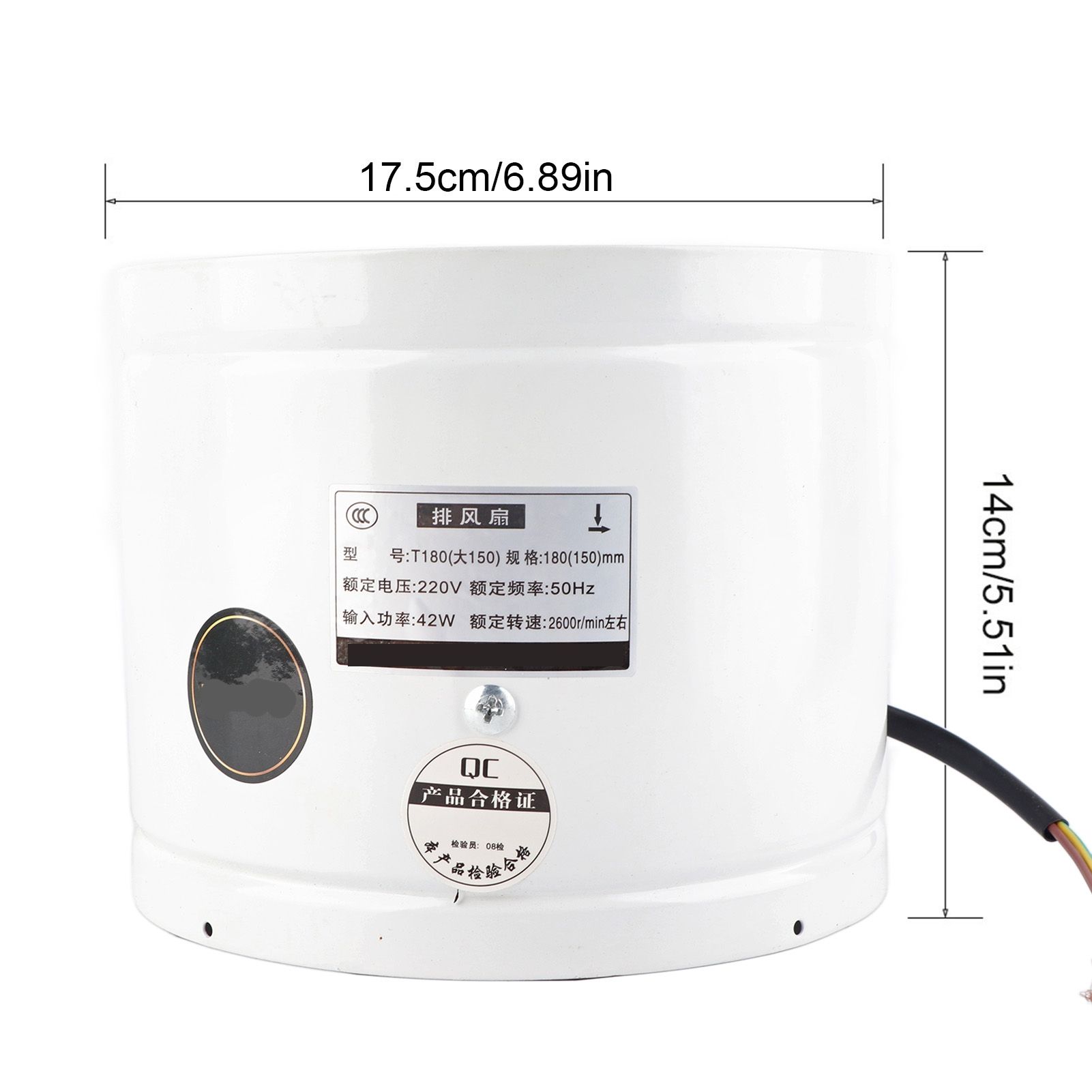 42W 220V Wall Mounted Exhaust Fan Low Noise Home Bathroom Kitchen Garage Air view 10