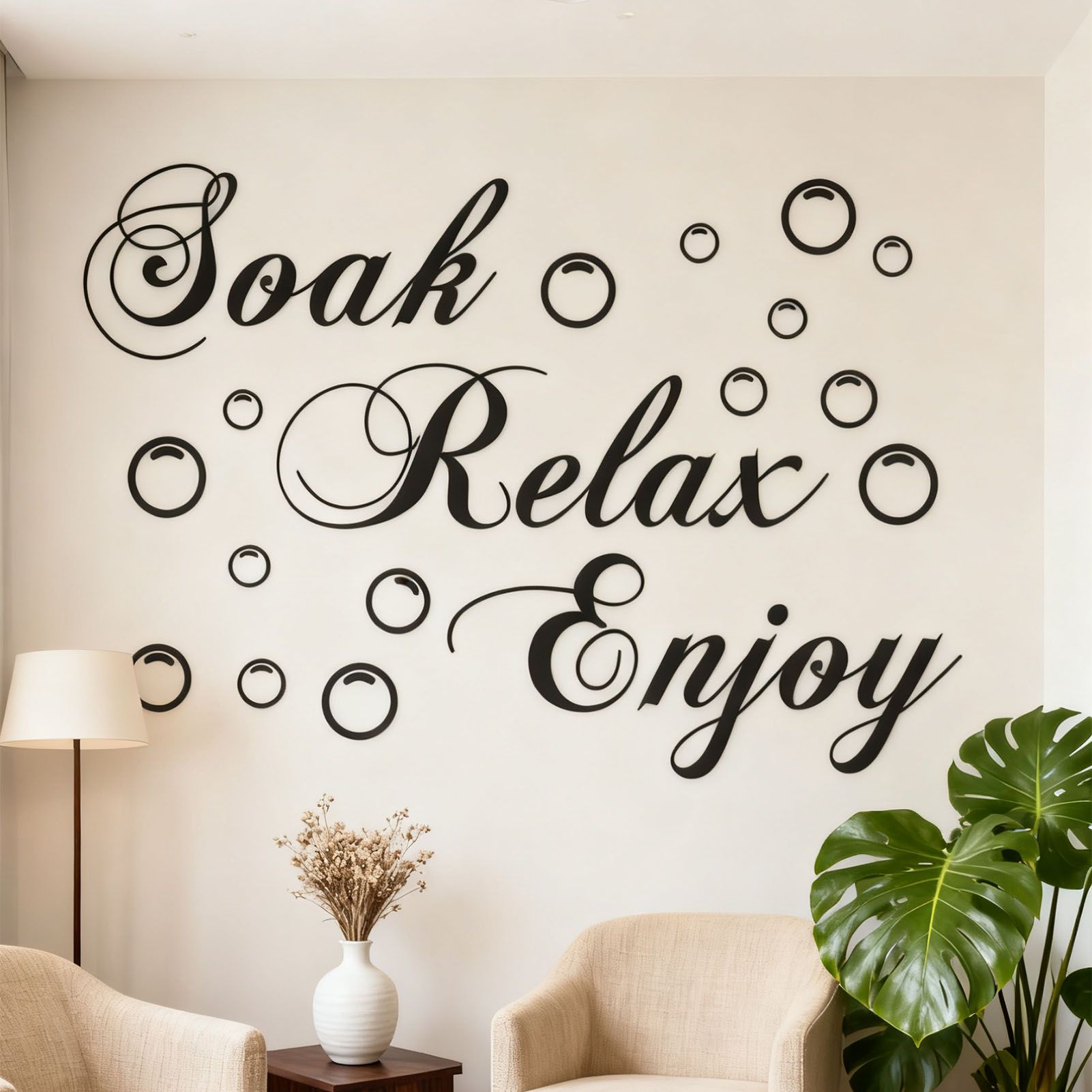 Soak Relax Enjoy Sticker Living Room Bedroom Backdrop Wall Decorative Decal view 9