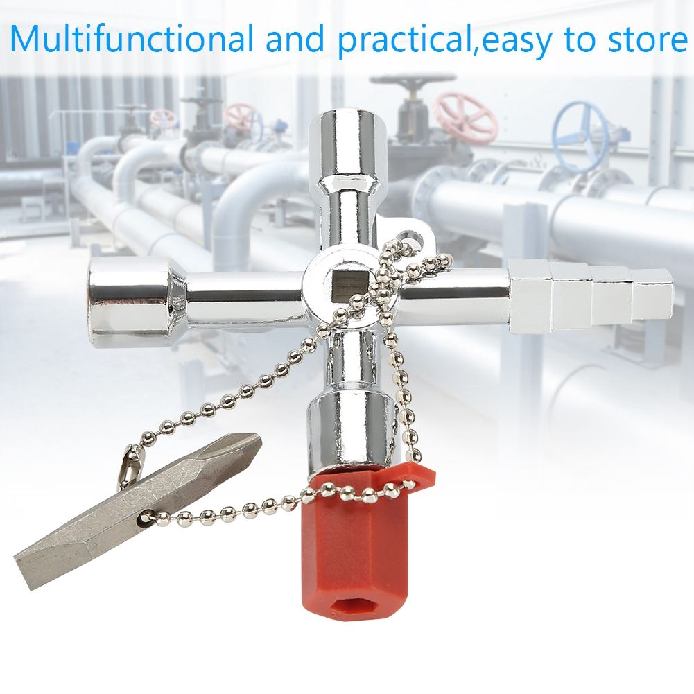 4 in 1 Multifunctional Universal Key Tool Cross Square Triangle for Electrical view 6
