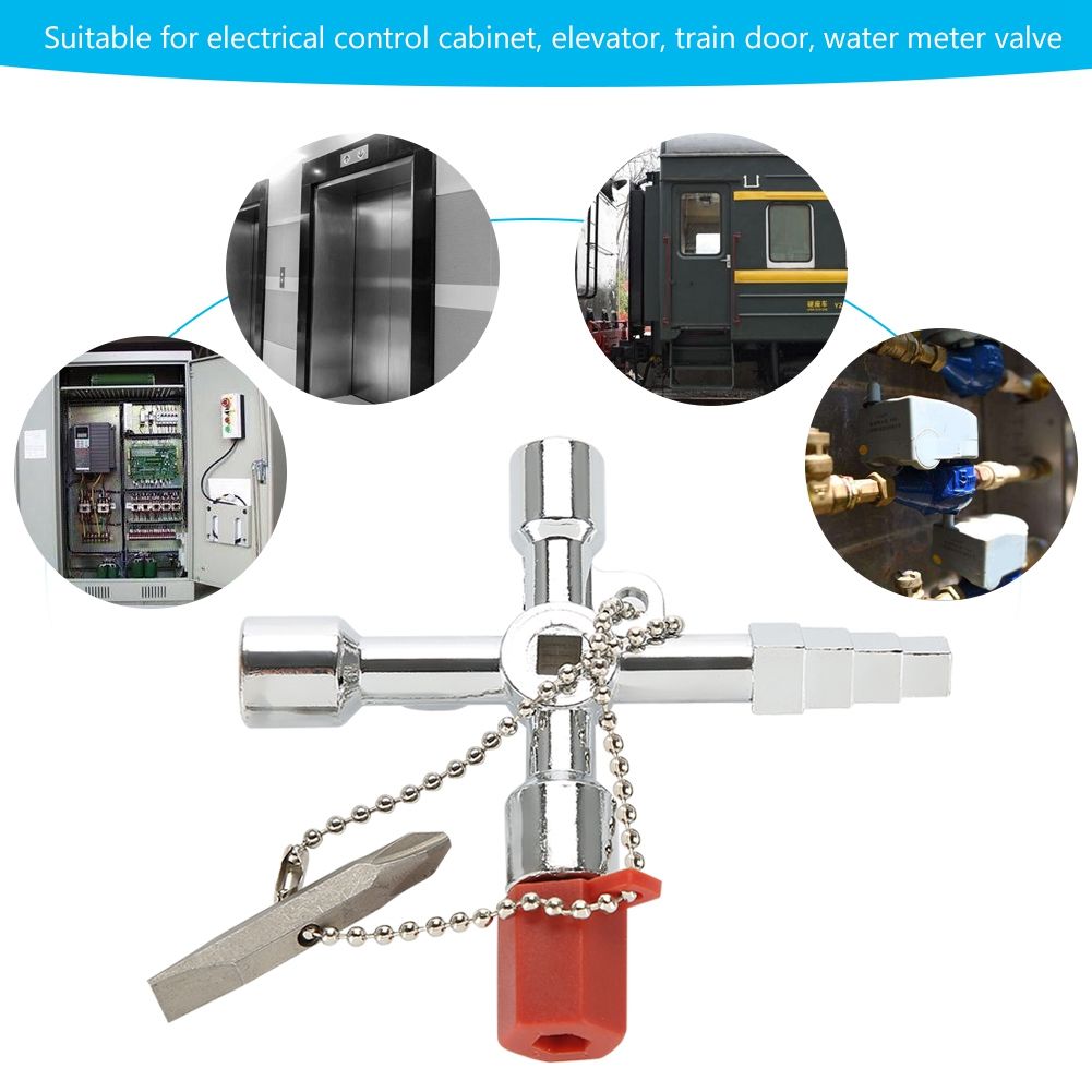 4 in 1 Multifunctional Universal Key Tool Cross Square Triangle for Electrical view 9