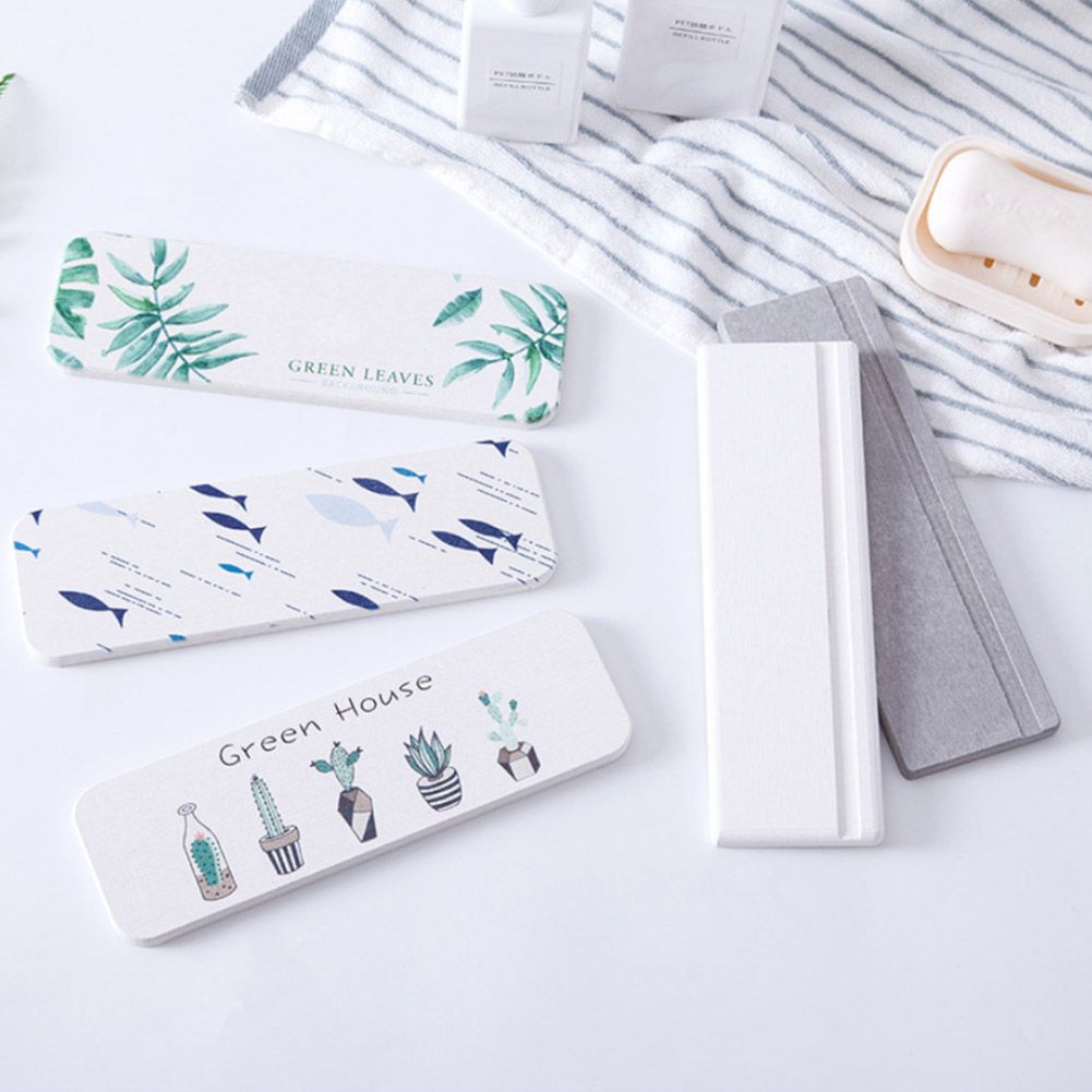 Absorbent Pad Diatom Mud Mat Quick drying Mat Cup Toothbrush Soap Tray Pad (Fish)