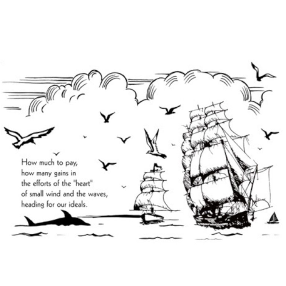 Beautiful Sailing Pattern Wall Decal Bedroom Living Room Background Sticker view 2