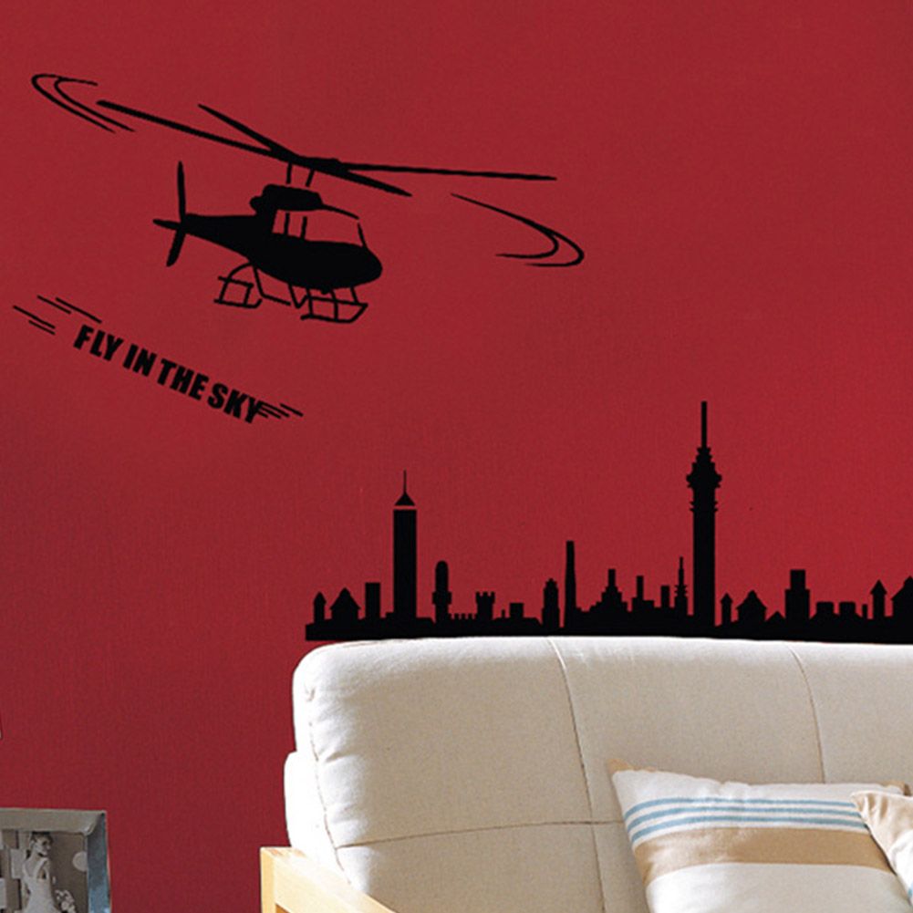 Cartoon Airplane Pattern Wall Decal Bedroom Living Room TV Background Sticker view 4