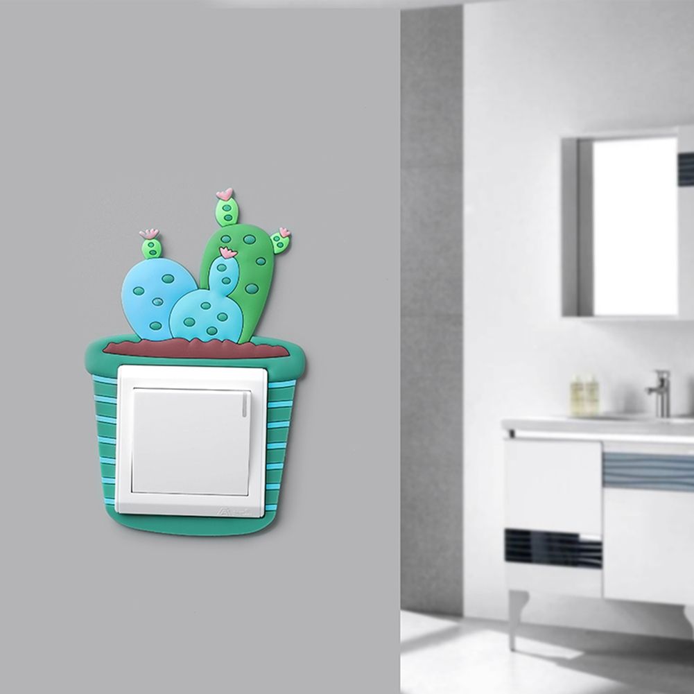 Cartoon Soft Glue Luminous Cute Home Switch Sticker Living Room Bedroom Decor