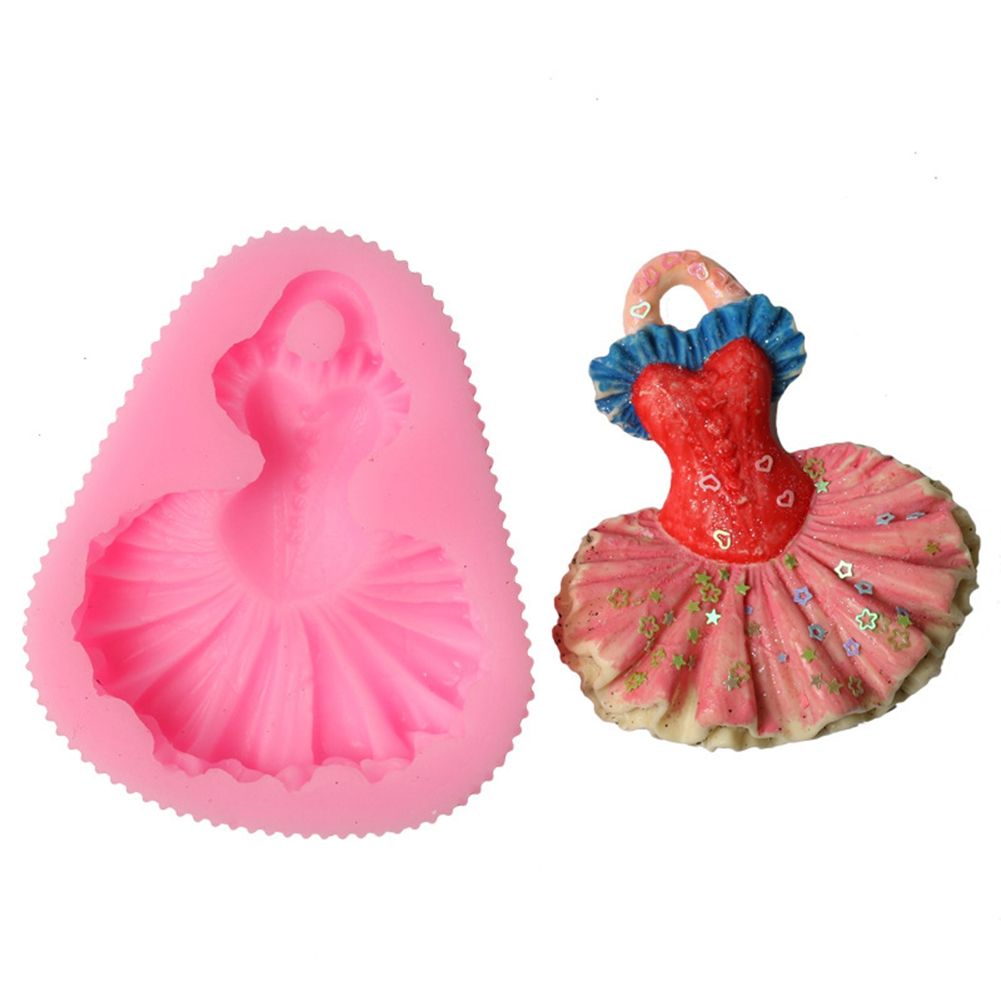 Dress Shape Cake Baking Cookie Chocolate Sugar Paste Food Silicone Mold Bakeware view 3