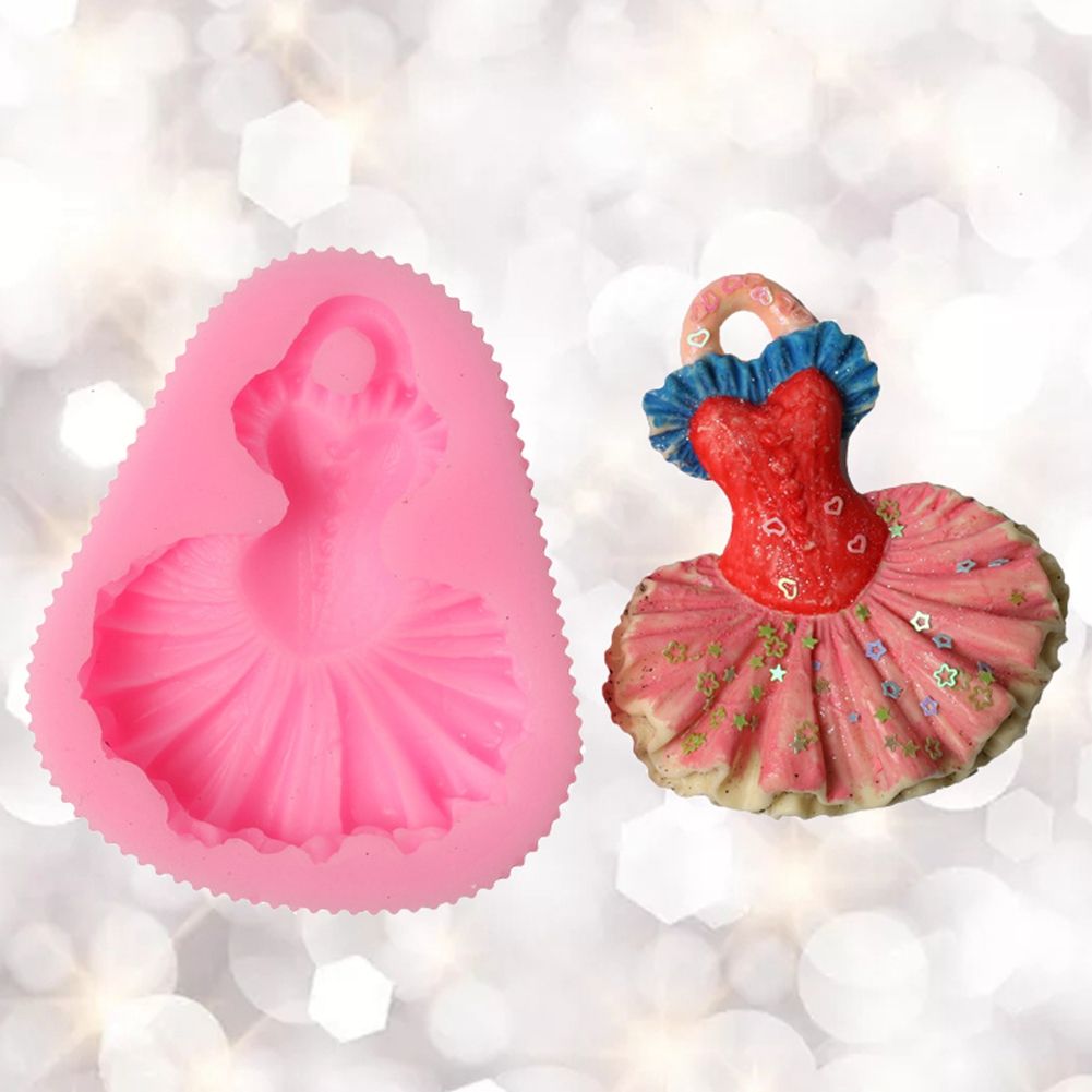 Dress Shape Cake Baking Cookie Chocolate Sugar Paste Food Silicone Mold Bakeware view 6