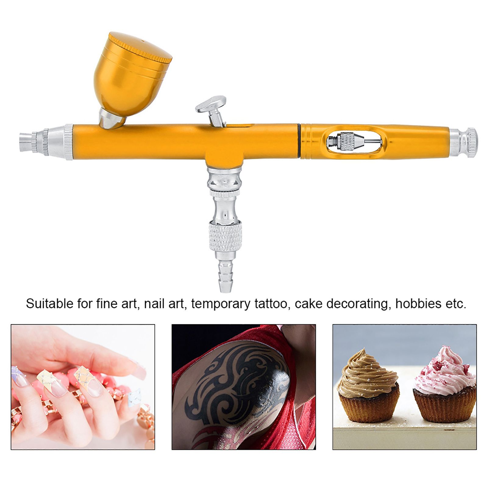 Dual Action Gravity Feed Airbrush Gun 0.3mm Spray Art Paint Tattoo Nail Tool view 4