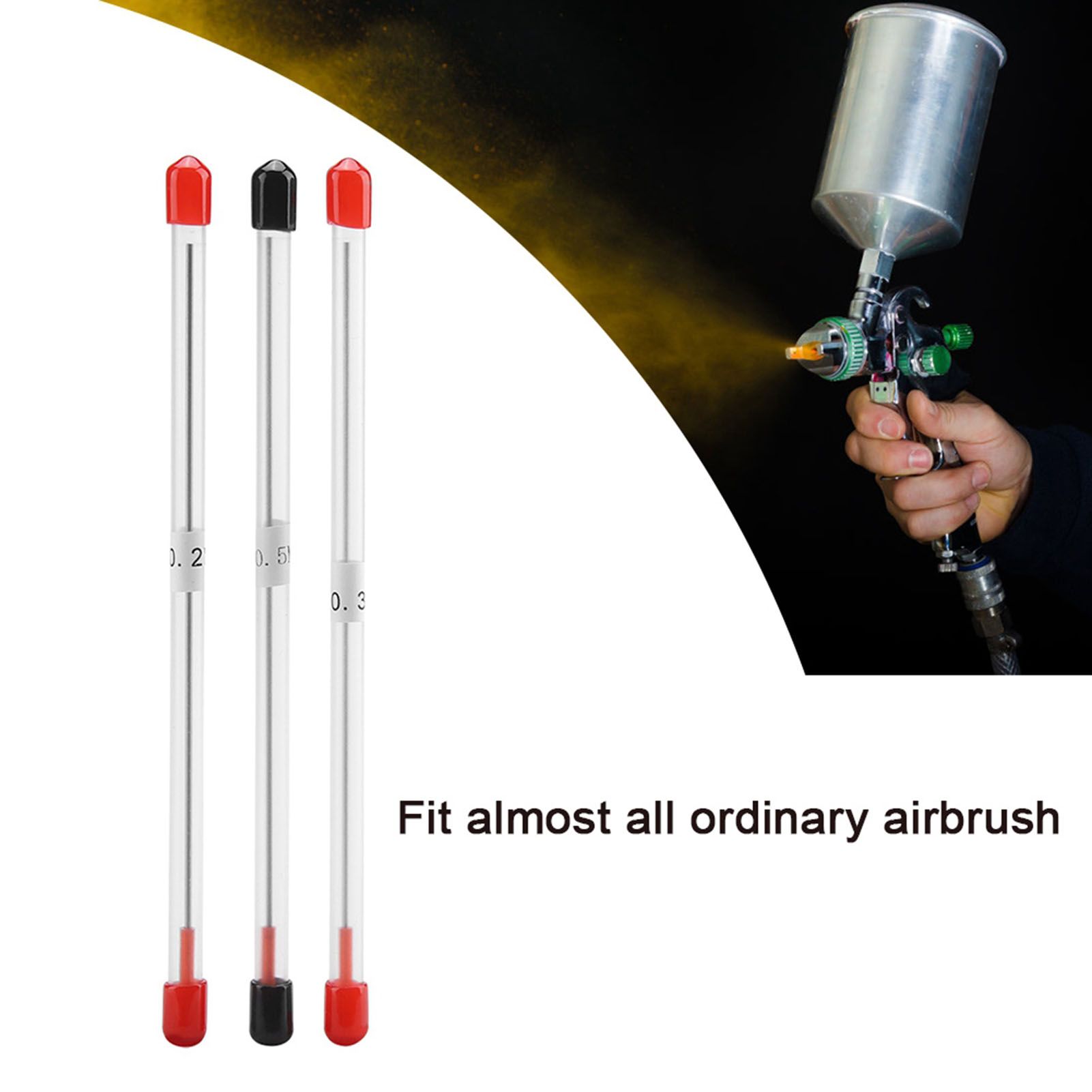 3Pcs 0.2mm 0.3mm 0.5mm Airbrush Needles Tips Replacement Accessories view 4