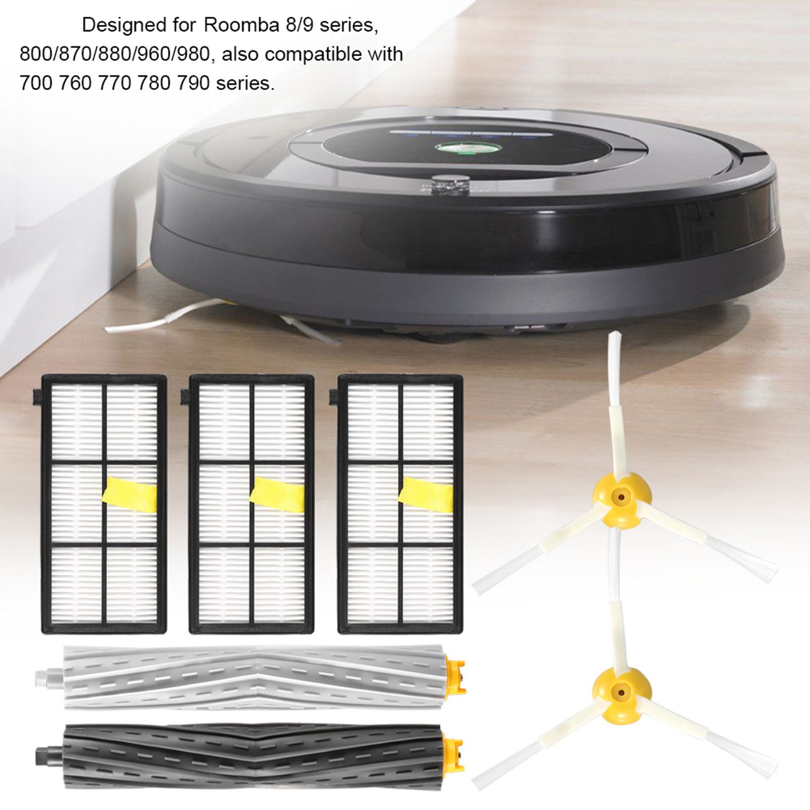 Electric Cleaner Filters Brushes Tools Replacement Kit for Roomba view 6
