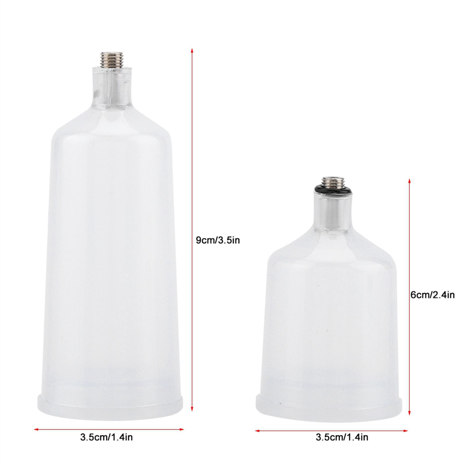 2PCS / Set Plastic Spray Paint Gun Airbrush Cup Pot Fastmover Threaded view 10