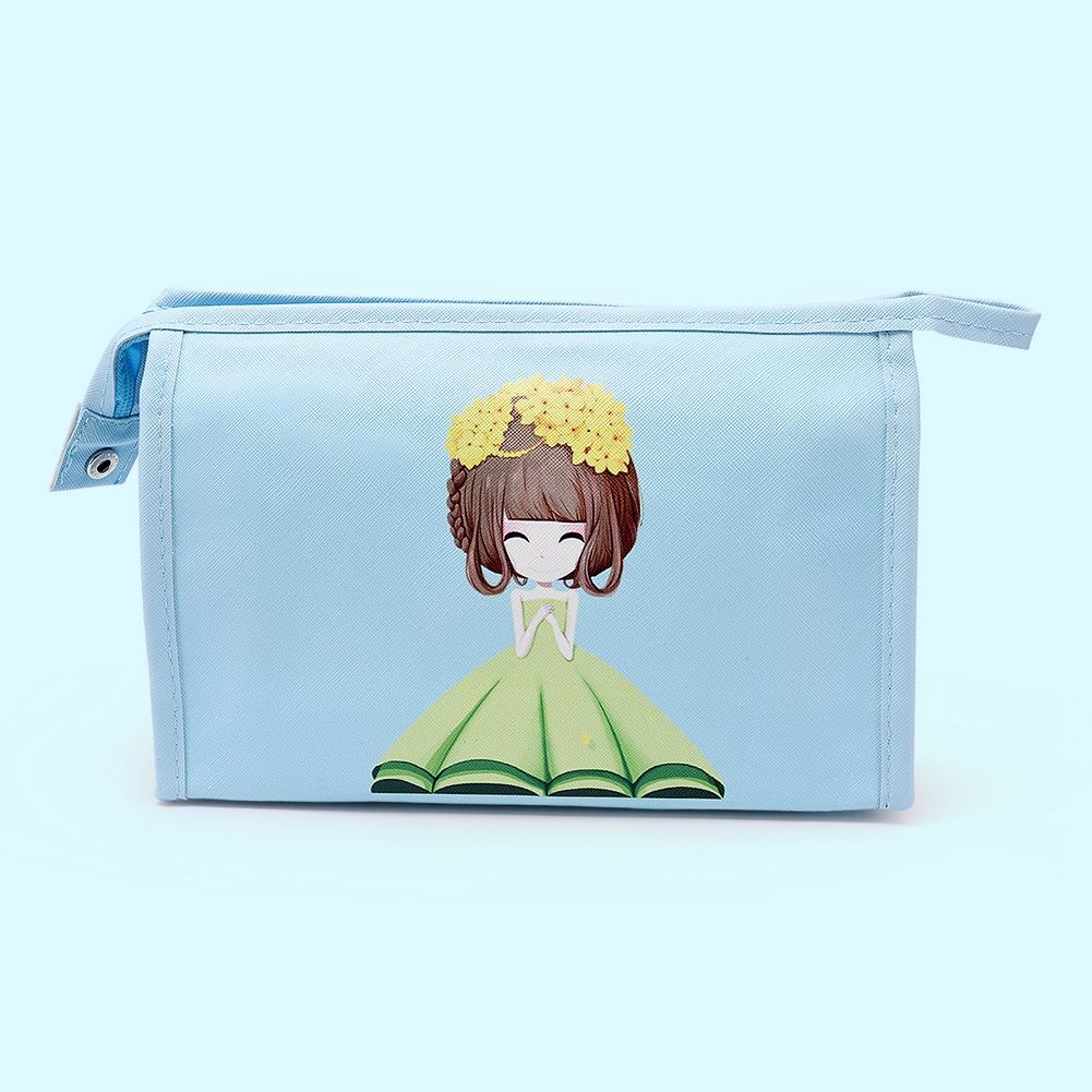 Fashion Print Cartoon Pattern Outdoor Travel Makeup Waterproof Storage Bag (Blue) — image 1