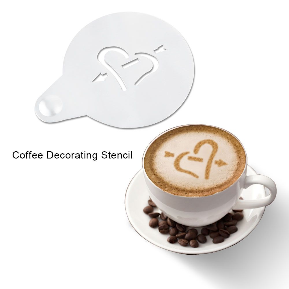 Coffee Decorating Stencil Latte Art Stencils Stainless Steel Coffee Cappuccino view 5