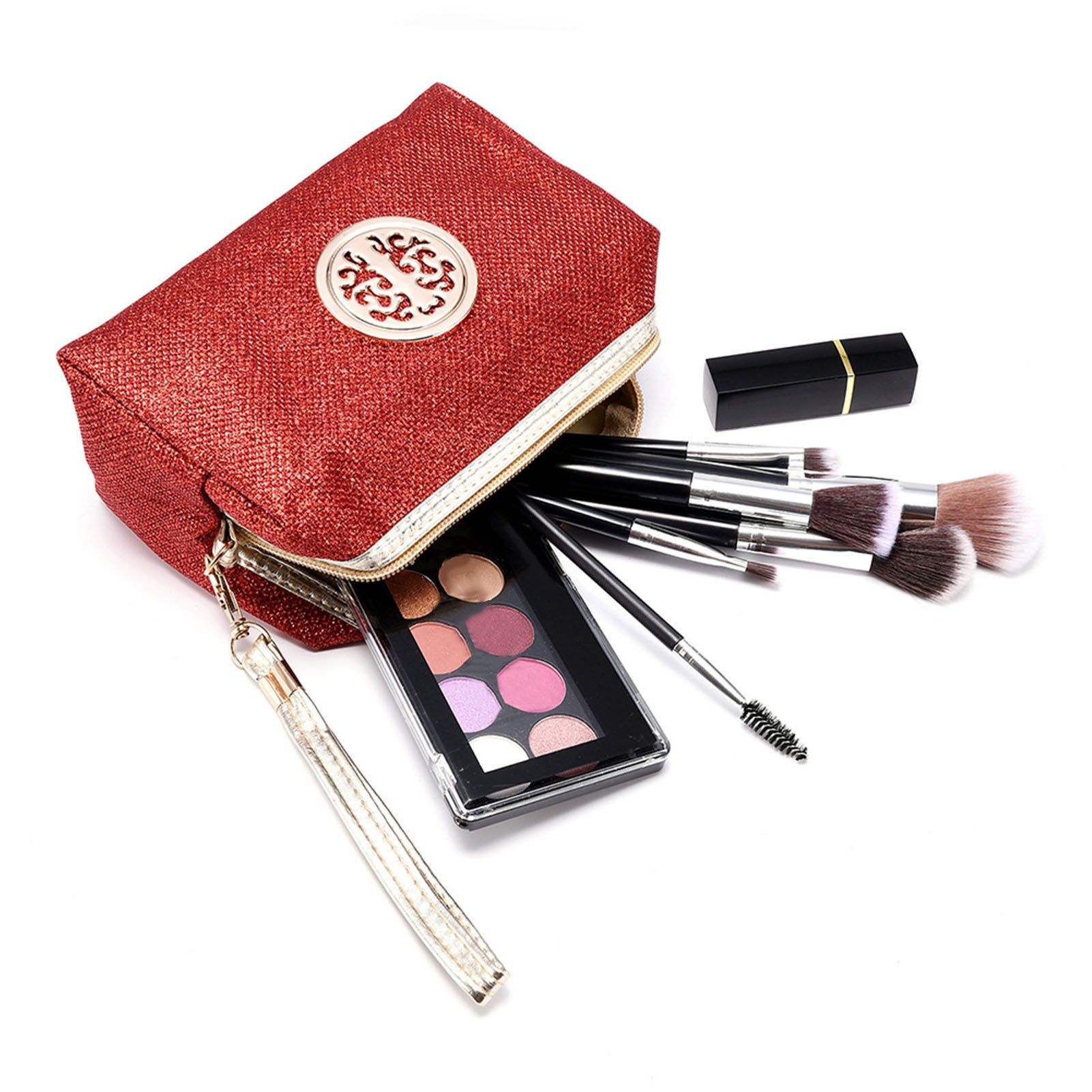 Fashion Portable Nylon Travel Cosmetics Make Up Organizer Pouch Toiletry Bag(Red) — image 1