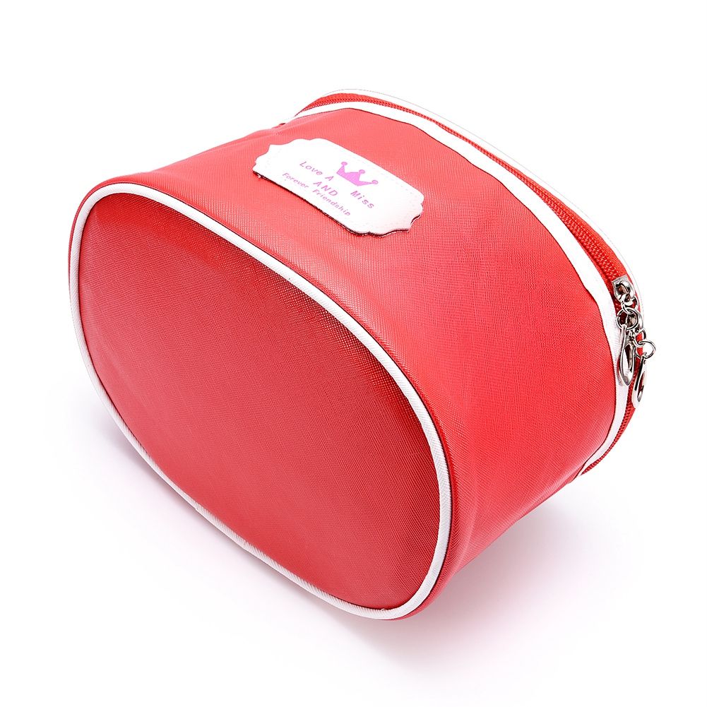 Portable Waterproof PU Cosmetic Storage Bag Toiletry Makeup Pouch Organizer(Red) view 3