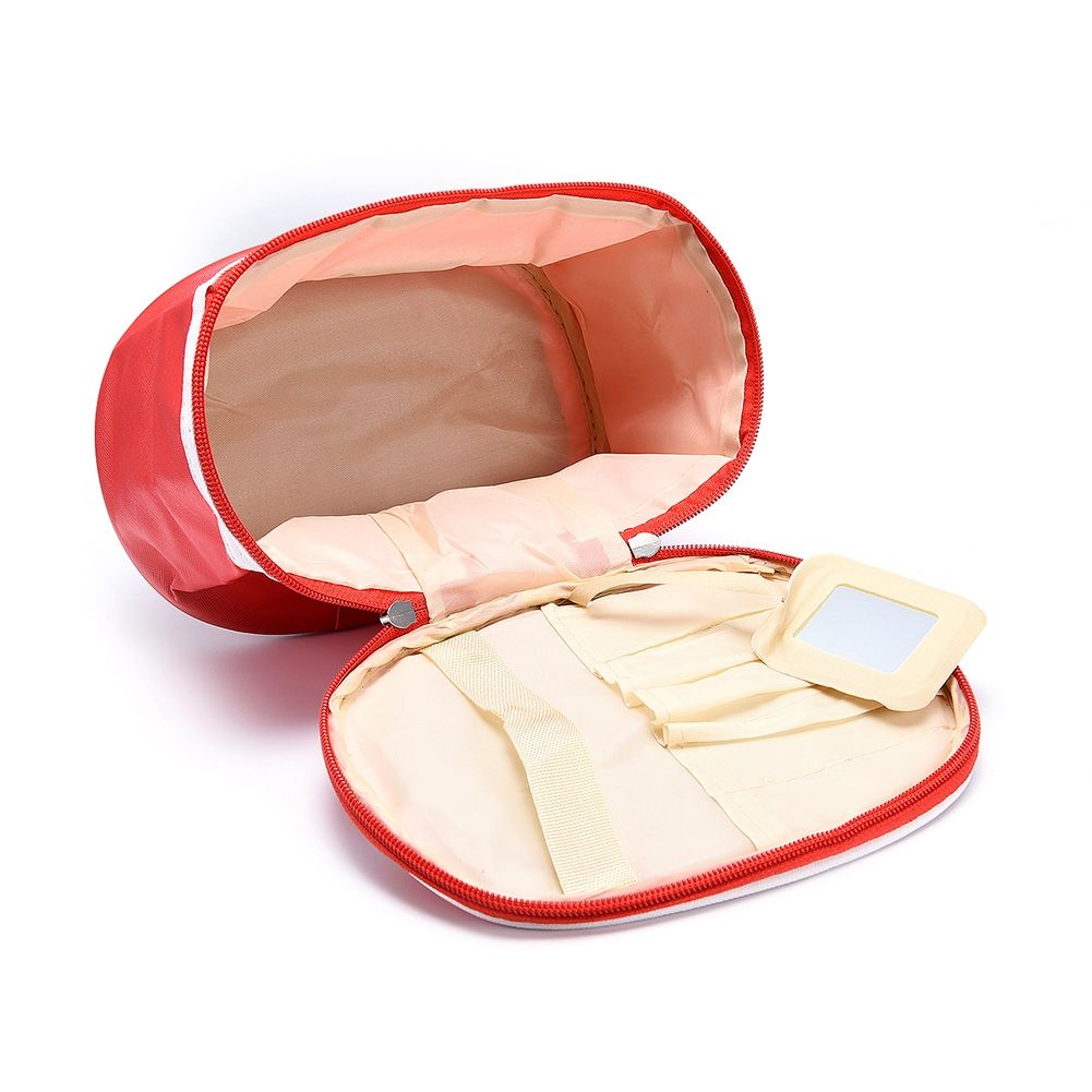 Portable Waterproof PU Cosmetic Storage Bag Toiletry Makeup Pouch Organizer(Red) view 5