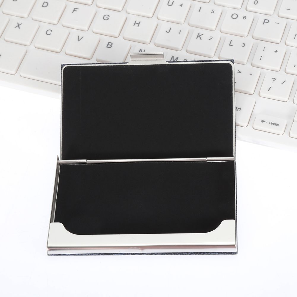 Rfid Business Card Storage Case Portable Stainless Steel Card Holder (Blue) view 3